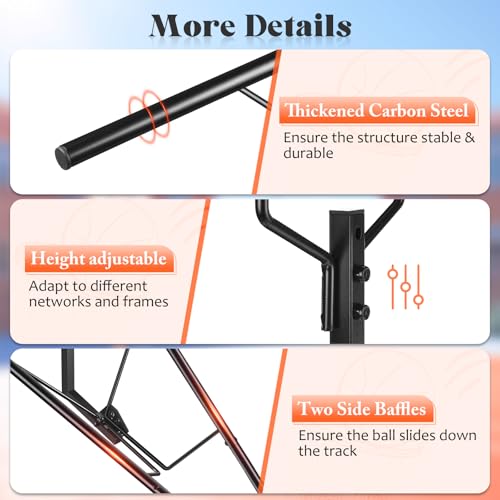 GADFlSH Basketball Retum Atachment, Heawy Duty Basketball Rebounder Accessories, Durable Basket Ball, BallReturnTraining Gear Stuff for Most Basketball Hoop(Small)