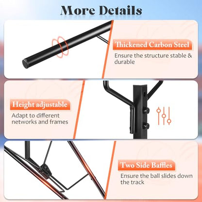 GADFlSH Basketball Retum Atachment, Heawy Duty Basketball Rebounder Accessories, Durable Basket Ball, BallReturnTraining Gear Stuff for Most Basketball Hoop(Small)
