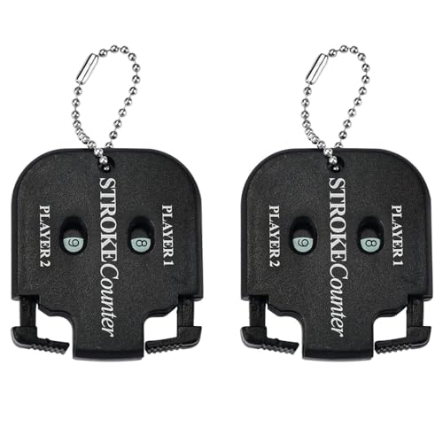 Bringsine Mini Score Counter Golf Stroke Shot Putt Tally Keeper Number with Key Chain (Pack of 2)-Black