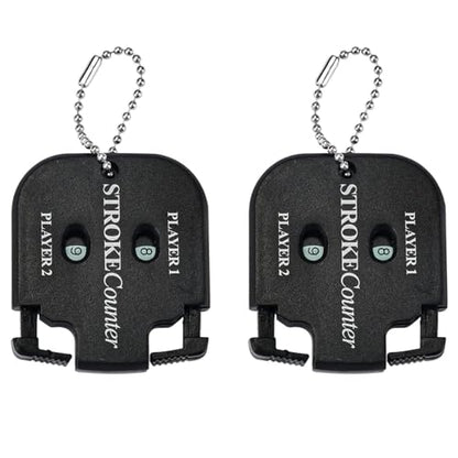 Bringsine Mini Score Counter Golf Stroke Shot Putt Tally Keeper Number with Key Chain (Pack of 2)-Black