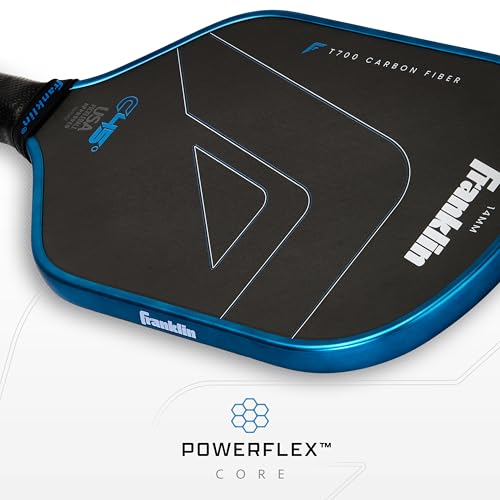 Franklin Sports PRO Pickleball Paddles – C45 Carbon Fiber Series - Official USAP + UPA Approved – Pro Player Design - color: Hybrid |Electric Blue, size: 14 mm