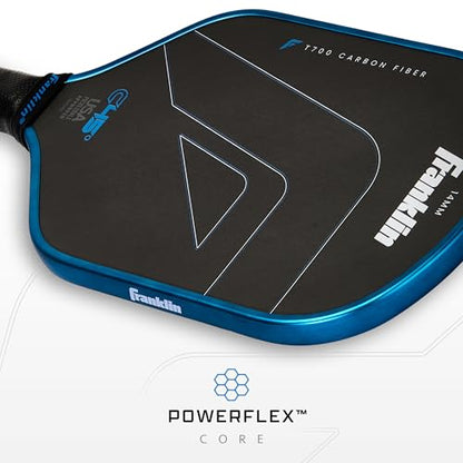Franklin Sports PRO Pickleball Paddles – C45 Carbon Fiber Series - Official USAP + UPA Approved – Pro Player Design - color: Hybrid |Electric Blue, size: 14 mm