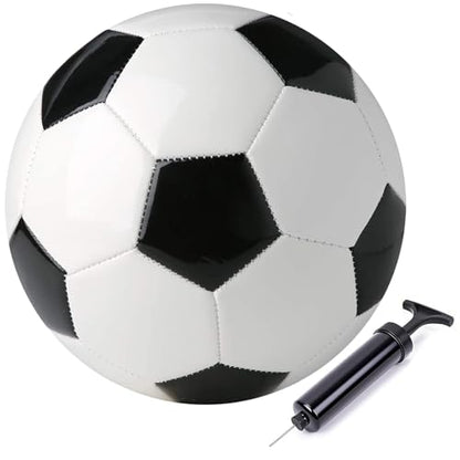 Soccer Ball Size 3 4 5 Training Practice Ball for Boy Girl Kid Classic Soccerball with 32 Leather Panels Machine Sewing Come with Pump