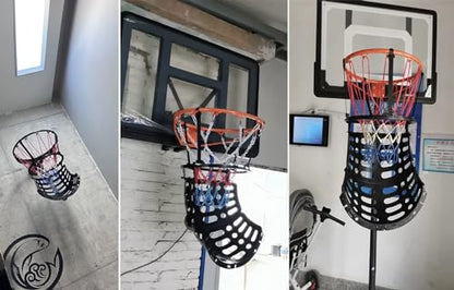 Basketball Shooting Machine Basketball Return System, 360° Rotatable Basketball Shot Returner Chute for Hoop, Suspended Shooting Machine for Training