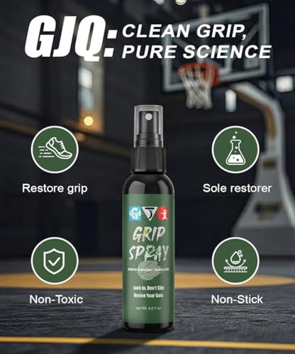 Basketball Grip Spray 4 OZ, 2 in 1 Restore & Improving Shoe Spritz Non-Sticky Sole Bottom Basketball Accessory
