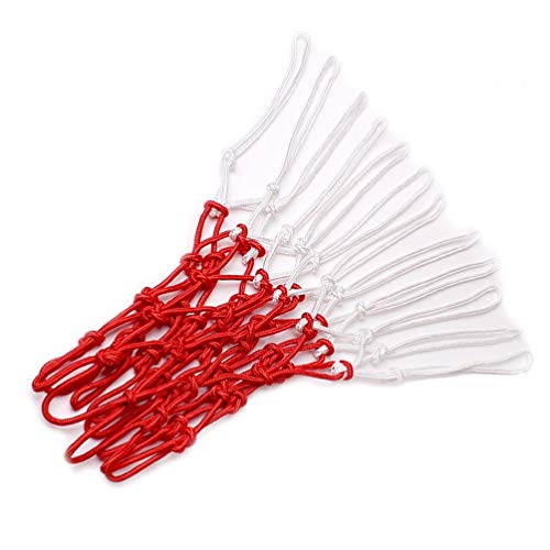 FAVOMOTO Basketball Net Replacement Braided Poly Basketball Net Basketball Training Net Basketball Hoop Accessories for Indoor Outdoor Red - color: Red