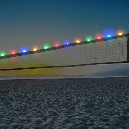 Aoneky Glow in The Dark LED Light Up 32ft Portable Volleyball Net