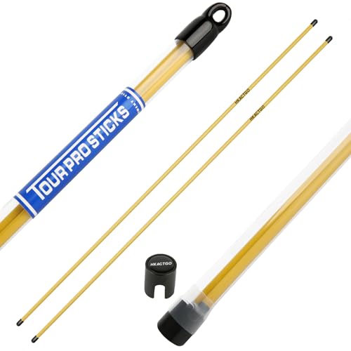 Pro-Level Golf Alignment Sticks 2 Pack with Connector & Travel Tube - 45" Premium Fiberglass Training Aid for Swing Path, Alignment, and Putting Drills