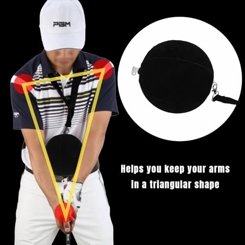 Golf Swing Training Aid for Beginners - Inflatable Smart Ball Arm Correcter, Adjustable Strap & Air Pump to Improve Swing Form