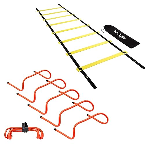 Yes4All Agility Speed Training Agility Hurdles for Athletes - 5 Pack - Speed and Agility Training Equipment for Soccer Basketball Football Hurdle Training