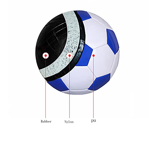 Soccer Ball Size 2,3,4,5 White Blue Outdoor and Indoor School Sports Activity Anti-Explosion Classic Design Suitable for Kids Toddler Boy Gift Training Practice - style: Size 4