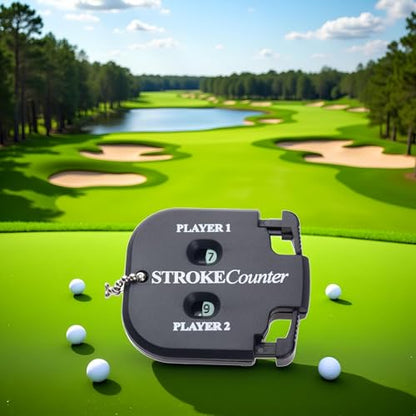 Black Golf Stroke Shot Putt Score Counter Golf Accessories, Two Digits Scoring Keeper with Key Chain Golf Training Aids Sports and Outdoors