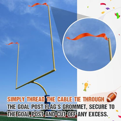 Mepase Set of 4 Football Goalpost Wind Directional Flags with 8 Fixed Cable Tie for Practice, 4 x 42 Inch