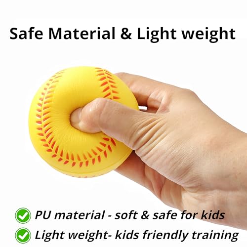 12 Pack Foam Baseballs Softballs Foam Training Ball for Kids Beginners, 9 inch Practice Baseballs Tballs, Safe Throwing, Catching and Batting Practice