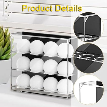 Golf Ball Display Case 12 Holes Storage Decorative Office Modern Cabinet Shelf Golf Pingpong Ball Holder