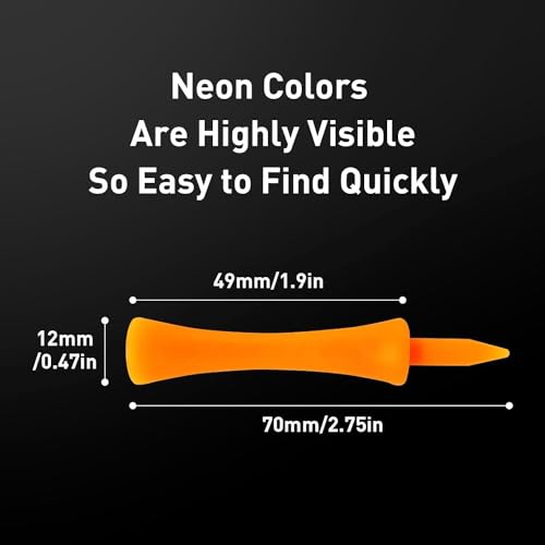 Amy Sport Golf Tees Step Down Plastic Unbreakable 50 Pack Reusable Bulk Professional Height Control Castle Tee for Practice - color: 50 Pack 2 3/4" in Orange