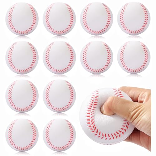 12 Pack Foam Baseballs Softballs Foam Training Ball for Kids Beginners, 9 inch Practice Baseballs Tballs, Safe Throwing, Catching and Batting Practice - color: White