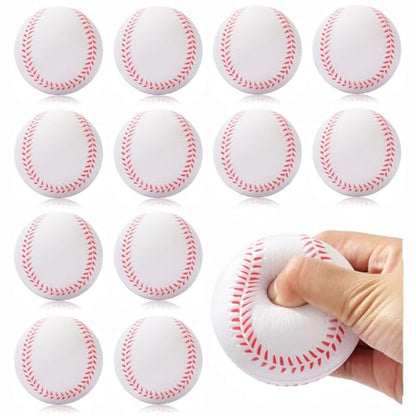 12 Pack Foam Baseballs Softballs Foam Training Ball for Kids Beginners, 9 inch Practice Baseballs Tballs, Safe Throwing, Catching and Batting Practice - color: White