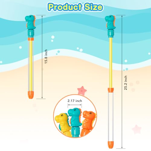 Dsmile 3 Pcs Water Gun for Kids Adults,Plastic Handle Outdoor Swimming Pool Beach Summer Fun Party Games for Girls Boys Teens Adults - style: Squirt nozzle(Dinosaur)*3