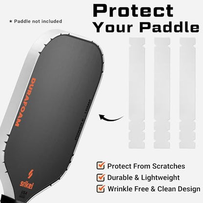 Pickleball Edge Guard Tape – Pickle Ball Paddle Edge Protection Tape 3 Pack, Paddle Head Edge Guard for 12MM to 20MM Rackets, Fits Perfectly Curved Edge, Easy Application, No Wrinkling - color: White, size: 28MM Width