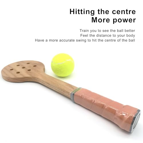 Wooden Tennis Training Racke, Tennis Practice Rebounder, Raqueta De Tenis, Practice Batting Accurately Good Control Improve Responsiveness for Outdoor Indoor