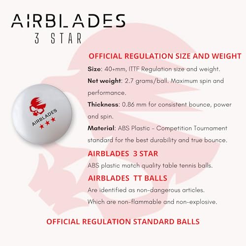 3 Star Ping Pong Balls | High Performance, Table Tennis Balls for Tournament Play & Training | Advanced ABS Plastic | Regulation Standard Ping Pong Balls