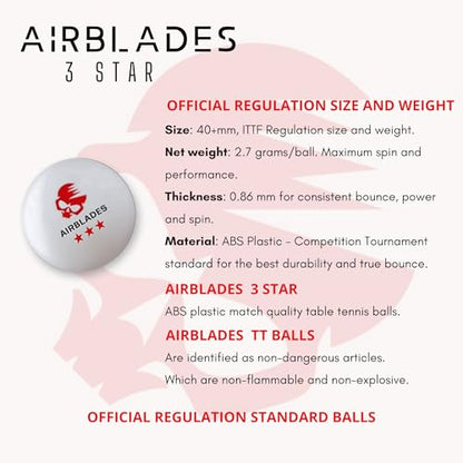 3 Star Ping Pong Balls | High Performance, Table Tennis Balls for Tournament Play & Training | Advanced ABS Plastic | Regulation Standard Ping Pong Balls