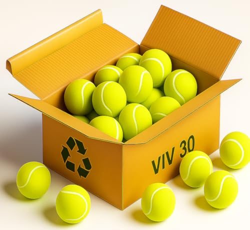 VIV Advanced Tennis Balls Bulk, 30/50/100+ Pack Practice Balls Pressure Bouncing 53in High Durable, Official Size Pet Dog Playing Ball, Good for Tennis Training Machine & Kids Play on All Courts