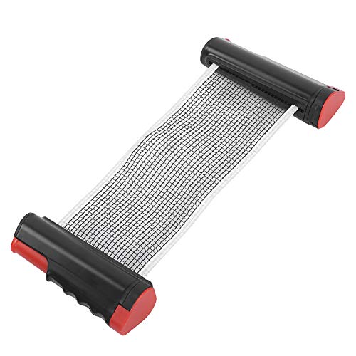 LIZEALUCKY Table Tennis Net Rack Portable Telescopic Adjustable for Pong Players - color: Wavy edge black and red