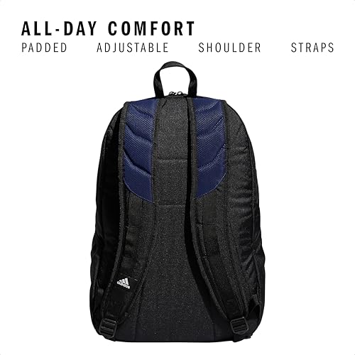adidas Stadium 4 Soccer Backpack – Team Sports Bag with Ball Pocket, 36L - color: Navy Blue/3.0