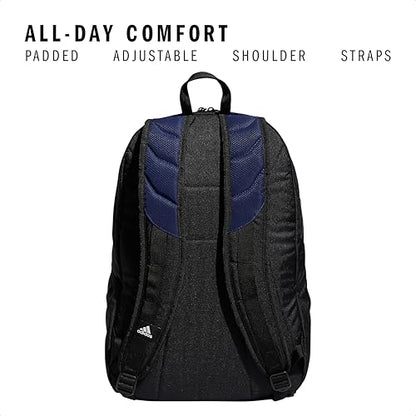 adidas Stadium 4 Soccer Backpack – Team Sports Bag with Ball Pocket, 36L - color: Navy Blue/3.0