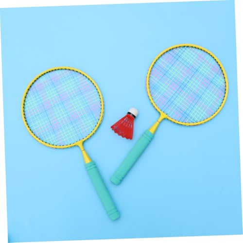 Badminton Racket Lightweight Outdoor Sports for Ages with Shuttlecocks and Tennis Ball Interactive Training Tool in Blue