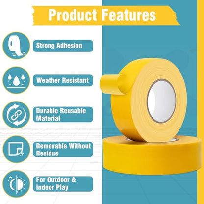 Pickleball Tape for Outdoor Court, Temporary Pickleball Court Lines, Court Marking Kit for Pickleball, Basketball, Badminton