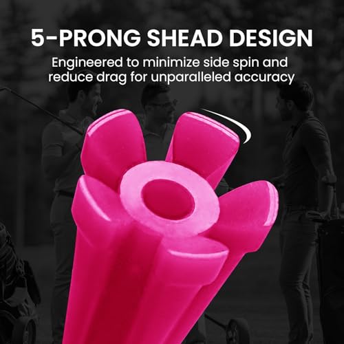 FINGER TEN Golf Tees Plastic Unbreakable Easy to Find Bulk Value 200/500/1000 Count, 2 3/4 3 1/4 Inch Tee Driving Range Reduce Friction, Green Red White USA Flag Practice - color: Pink, size: 500 Count (3 1/4 Inch)