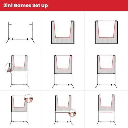 Paddle Game Set with Net – Portable for Indoor/Outdoor – 2 Wearable Gloves + 8 Birdies – Joint-Friendly Family Fun – Like Badminton, Pickleball & Tennis with a Twist