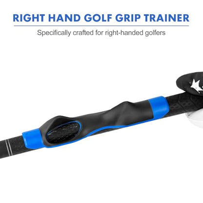 Golf Grip Trainer Golf Practice Tool, Easy To Carry to the Practice Area, Golf Swing Trainer Ensure the Right Grip Every Time, Golf Grip Training Aid, Golf Accessories Improve Your Swing Rhythm - color: Blue