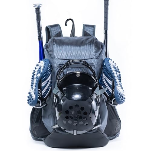 | Baseball Bag Softball Bat Bag, Double-layer Baseball Backpack Adult with Gear Klip To Hold Baseball Glove, Baseball Essential Gear, Youth Baseball Bag for Boys, Girls, Baseball Accessories - color: Grey, size: Style A