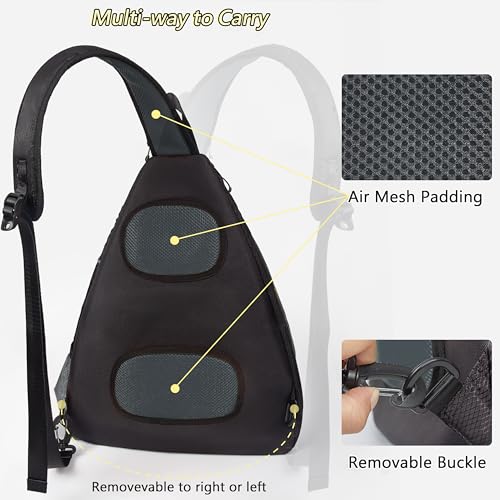 SUKRY Pickleball Bag Sling backpack with Water Bottle Holder for Men and Women Pickle ball Accessories Water-Resistant Sprot Bag - color: Grey