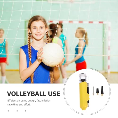 Mini Sports Ball Pump with Needle, Hand Air Pump for Basketball, Soccer, Volleyball, Portable Inflator for Swim Rings, Yellow