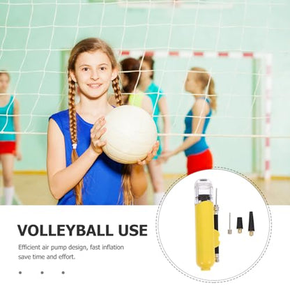 Mini Sports Ball Pump with Needle, Hand Air Pump for Basketball, Soccer, Volleyball, Portable Inflator for Swim Rings, Yellow