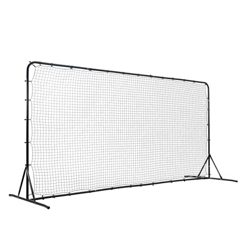 VEVOR Soccer Rebound Trainer, Iron Soccer Training Equipment, Sports Football Rebounder Wall, Double-Sided Rebounding Net, Easy Assembly, Perfect for Backyard Practicing, Solo Training, Passing - size: 12x6FT