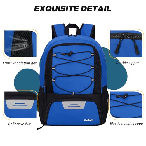 Goloni Soccer Bag, Basketball Bag with Ball Compartment & Shoe Compartment,Large Soccer Backpack for Basketball,Gym，Football - color: Blue