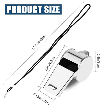 Whistle for Coaches,Whistle with Lanyard for Coaches Teachers Referees Emergency Outdoor Sports(3 Pcs Loud Stainless Steel)