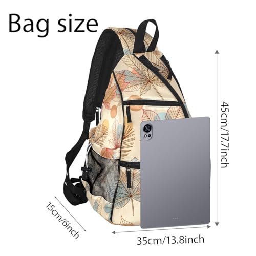 Pickleball Bag Fall Maple Leaves Pickle Ball Backpack for Women Men Premium Lightweight Crossbody Sling Bag Sports Backpack for Pickleball Paddle Tennis - color: Fall Maple Leaves