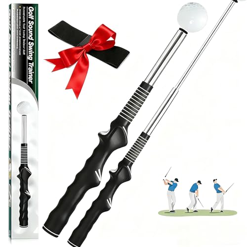 Retractable Golf Swing Trainer with arm Band, Grip Trainer & Swing Mechanics Aid – Tempo Training for Beginners & Advanced, Arm Connection, Righ Handed, Indoor/Outdoor Practice