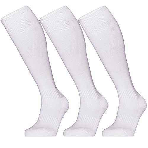 GRAPMKTG 3 Pack Softball Soccer Socks Baseball Football Socks for Youth Men and Women - color: White, size: Small