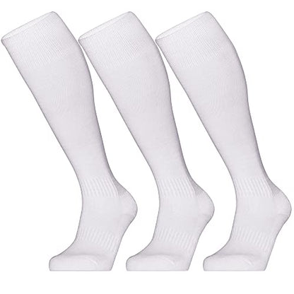 GRAPMKTG 3 Pack Softball Soccer Socks Baseball Football Socks for Youth Men and Women - color: White, size: Medium