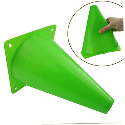 VANZACK 12pcs Soccer Training Cones Plastic Football Roadblock Markers for Agility Drills Sports Training and Outdoor Games Green