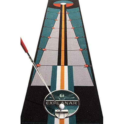 Explanar Golf Putting Mat - 4 Meter (13 Feet) - Indoor Golf Putting Trainer Helping Golfers Improve Putting Visualization, Accuracy and Alignment