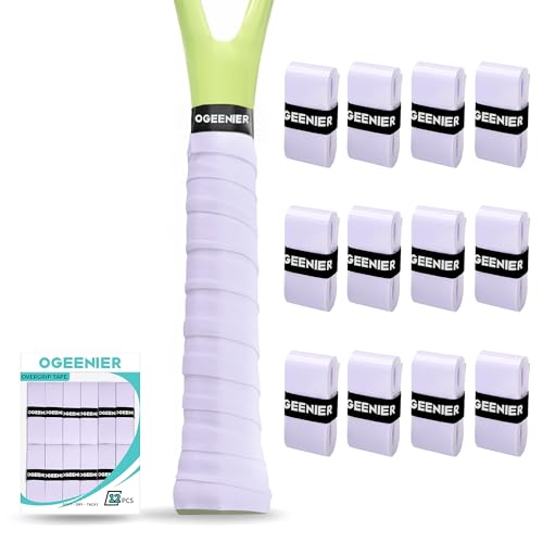 Tennis Racket Grip Tape, 3, 6, 12 Pack Tennis Overgrip Tape, Absorbent and Anti-Slip, Precut Soft Racquet Wrap Grips Tape for Pickleball Paddle/Badminton - color: Lavender, size: 12 Pack